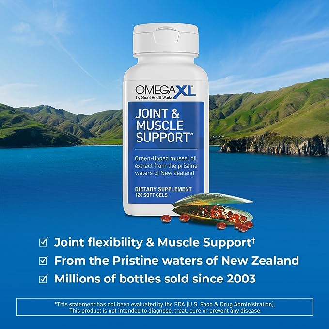 New Omega XL 120 Capsules Gluten Free Green Lipped Mussel Omega 3