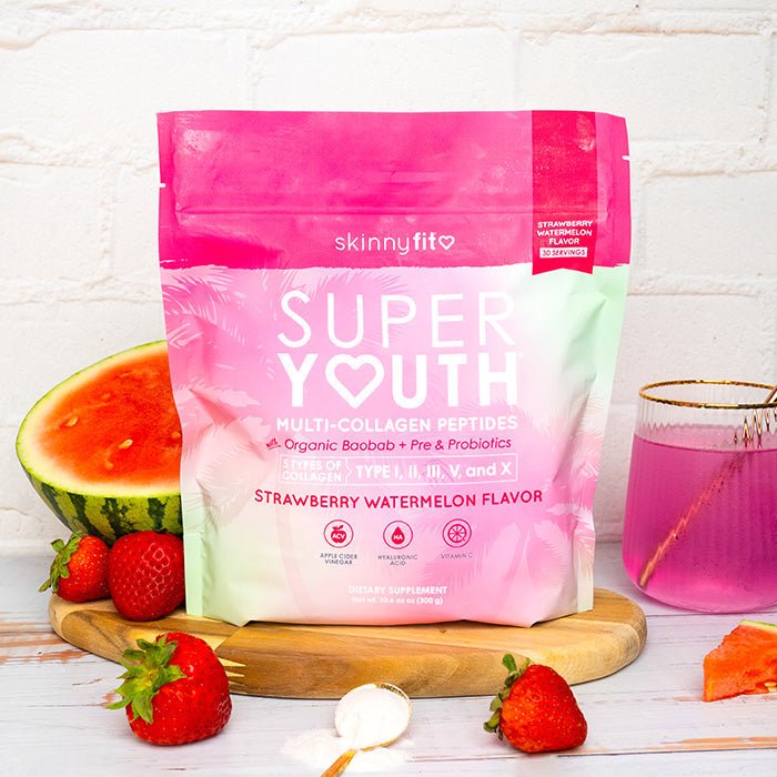 Skinnyfit - Super Youth Multi - Collagen Peptides + Organic Baobab and Probiotics - Strawberry Watermelon Flavor - Ryan Rocks Outdoor Adventures Inc