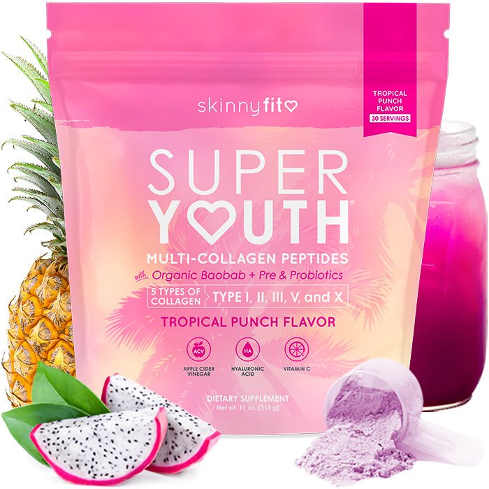 Skinnyfit - Super Youth Multi - Collagen Peptides + Organic Baobab and Probiotics - Tropical Punch Flavor - Ryan Rocks Outdoor Adventures Inc