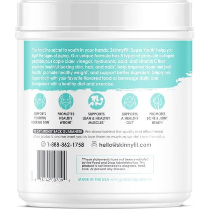 SkinnyFit Super Youth Plus Multi-Collagen Peptides Unflavored Collagen NEW Skinny Fit