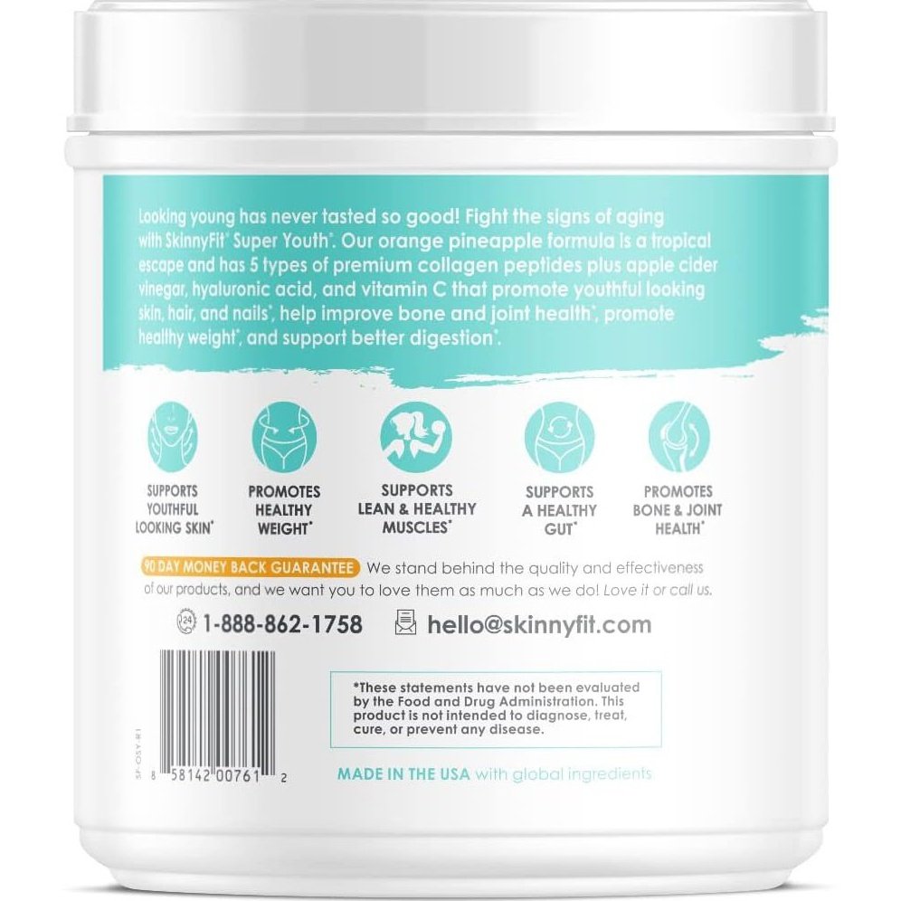 SkinnyFit Super Youth Multi-Collagen Peptides Orange Pineapple NEW Skinny Fit