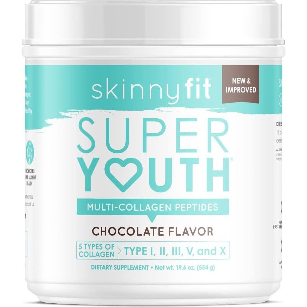 SkinnyFit Super Youth Plus Multi-Collagen Peptides Chocolate Flavor Collagen NEW Skinny Fit