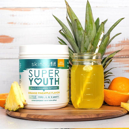 SkinnyFit Super Youth Multi-Collagen Peptides Orange Pineapple NEW Skinny Fit