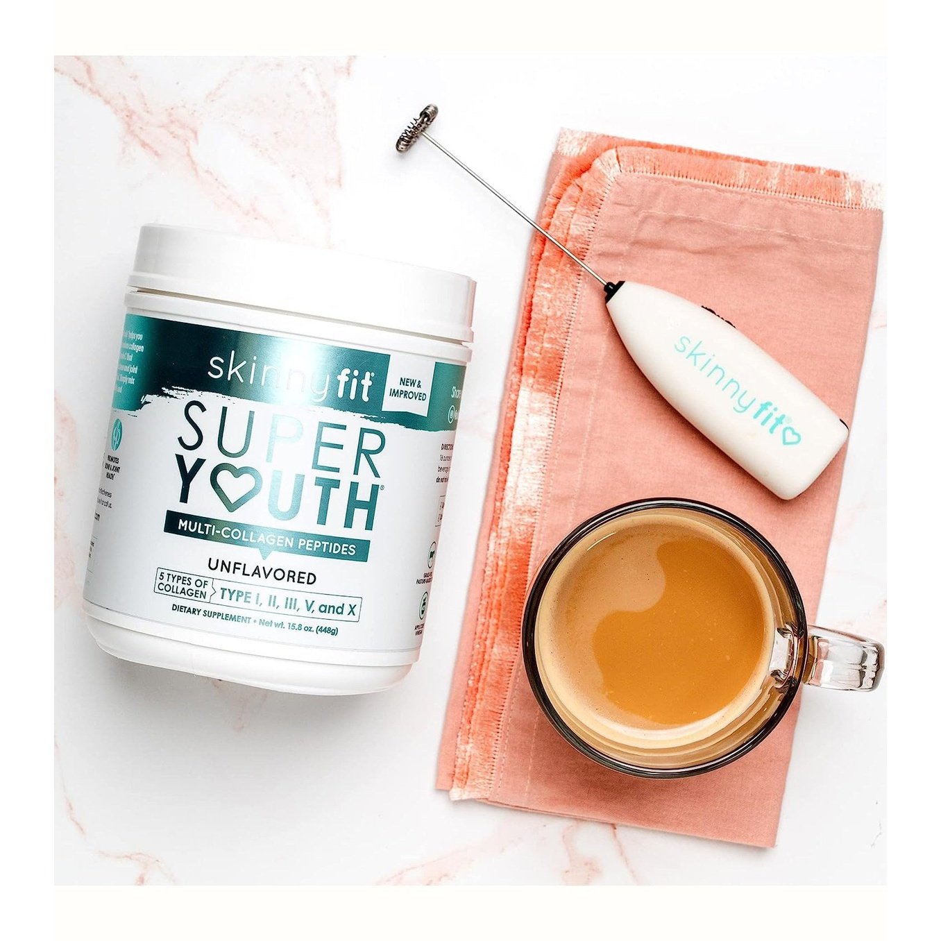 SkinnyFit Super Youth Plus Multi-Collagen Peptides Unflavored Collagen NEW Skinny Fit