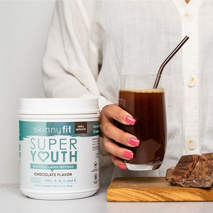 SkinnyFit Super Youth Plus Multi-Collagen Peptides Chocolate Flavor Collagen NEW Skinny Fit