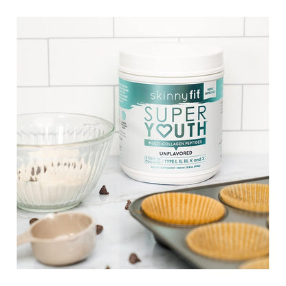 SkinnyFit Super Youth Plus Multi-Collagen Peptides Unflavored Collagen NEW Skinny Fit