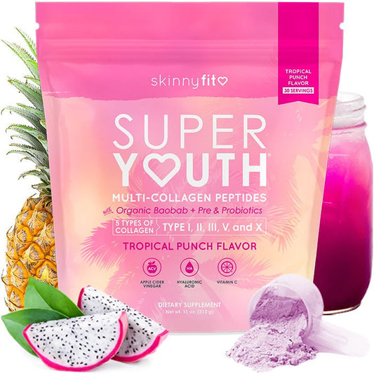 Skinnyfit - Super Youth Multi - Collagen Peptides + Organic Baobab and Probiotics - Tropical Punch Flavor - Ryan Rocks Outdoor Adventures Inc